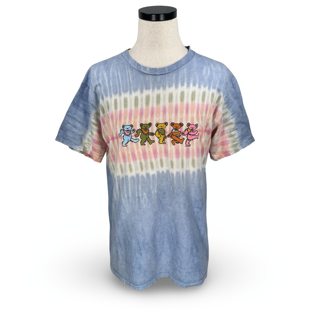 Sundog Grateful Dead Dancing Bears T-Shirt Men's Large Blue Tie-Dye Band Tee